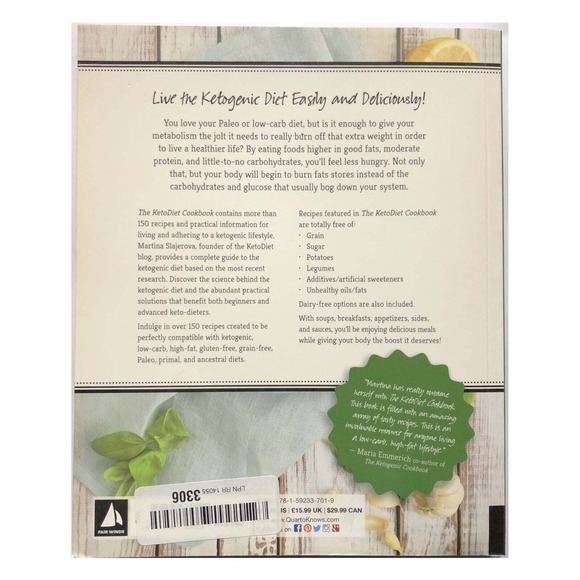The KetoDiet Cookbook by Martina Slajerova Paperback Over 150 Low Carb Recipes - Picture 2 of 6